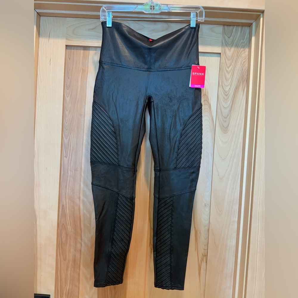 SPANX Faux Leather Moto Leggings
